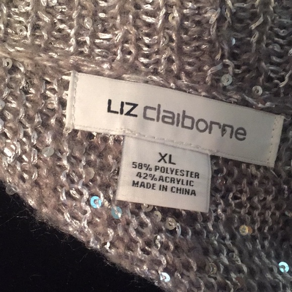 Liz Claiborne sequin super soft sweater EUC - Picture 5 of 7